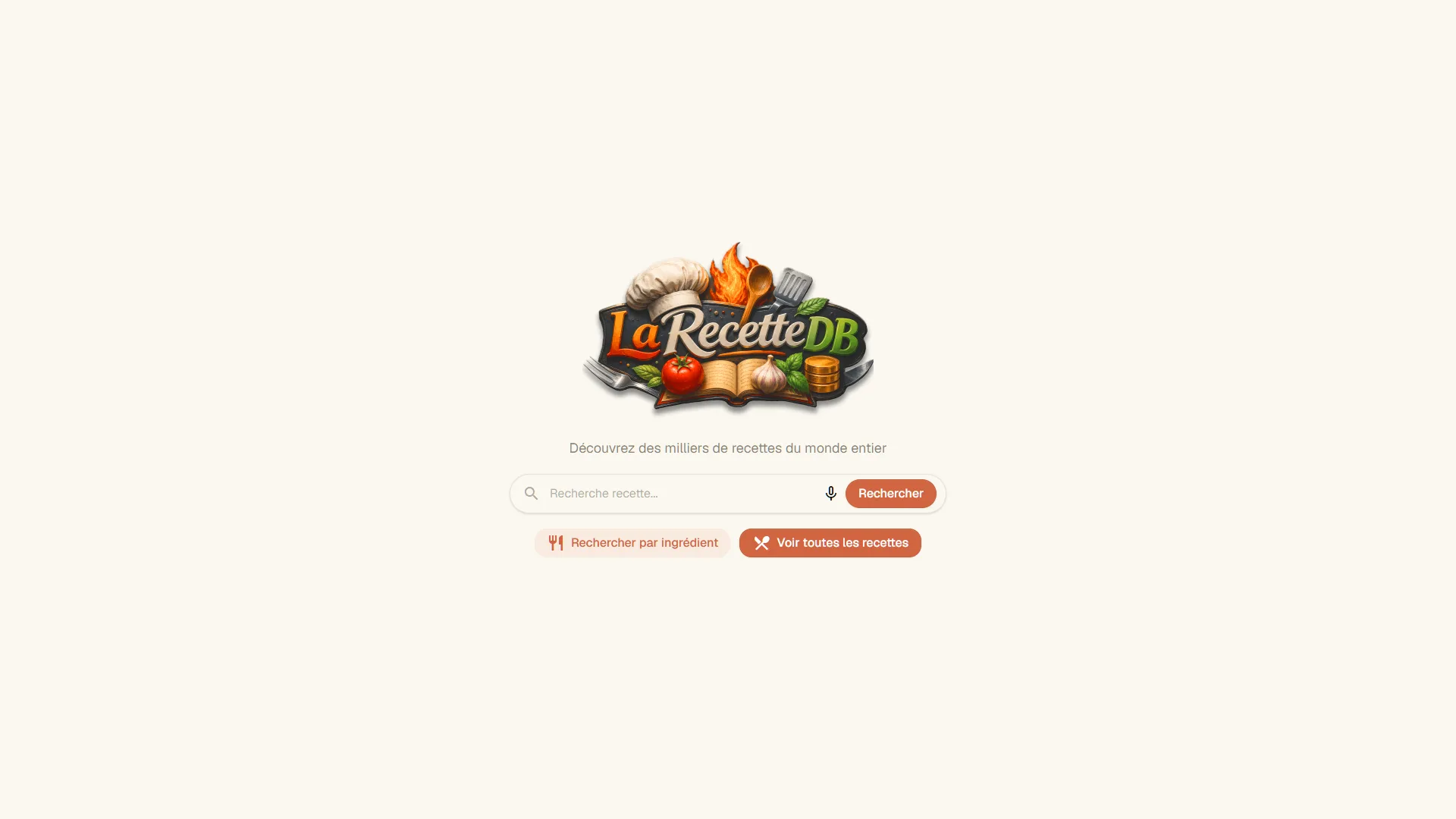 LaRecetteDB - Accueil