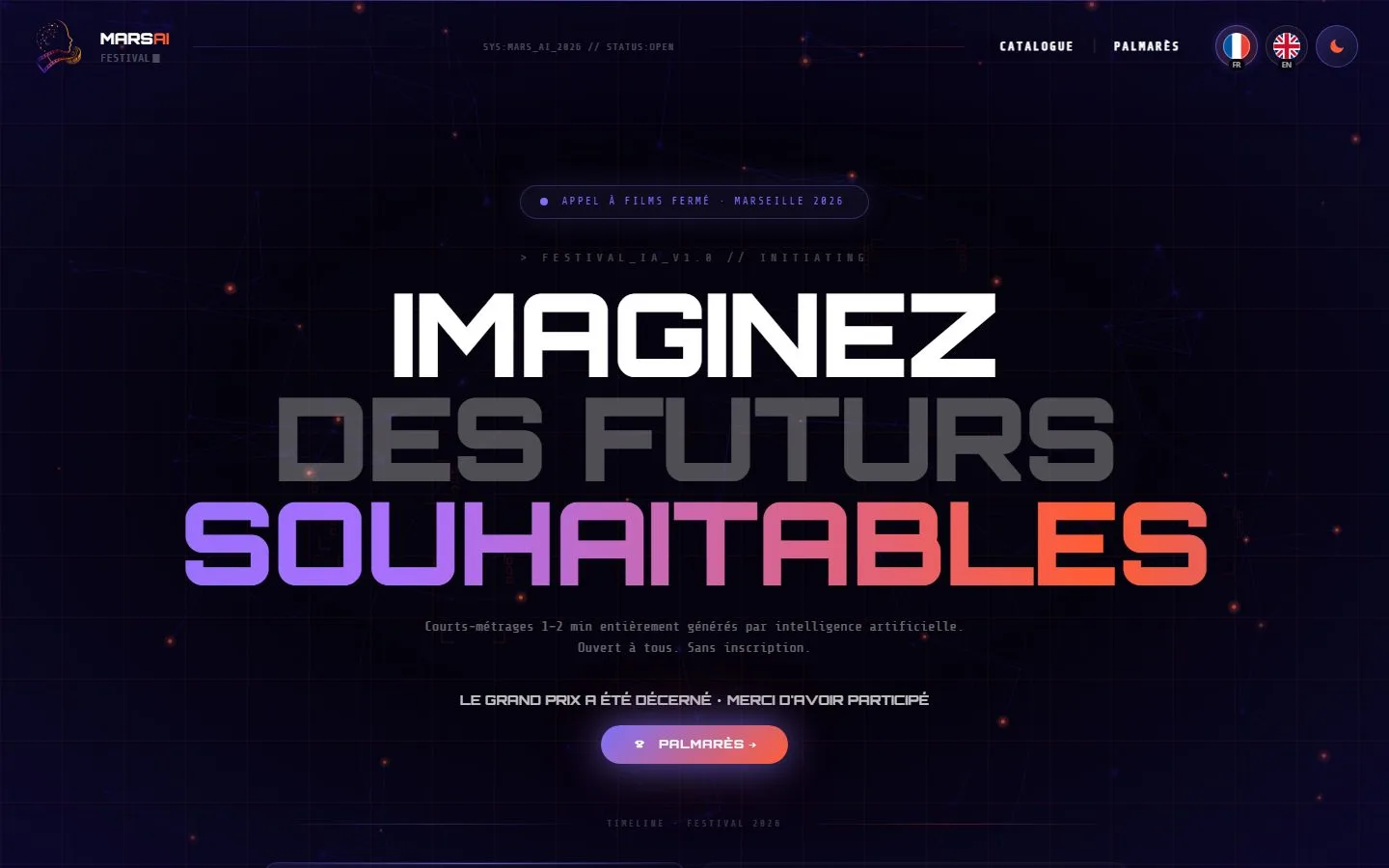 Page d'accueil du festival MarsAI